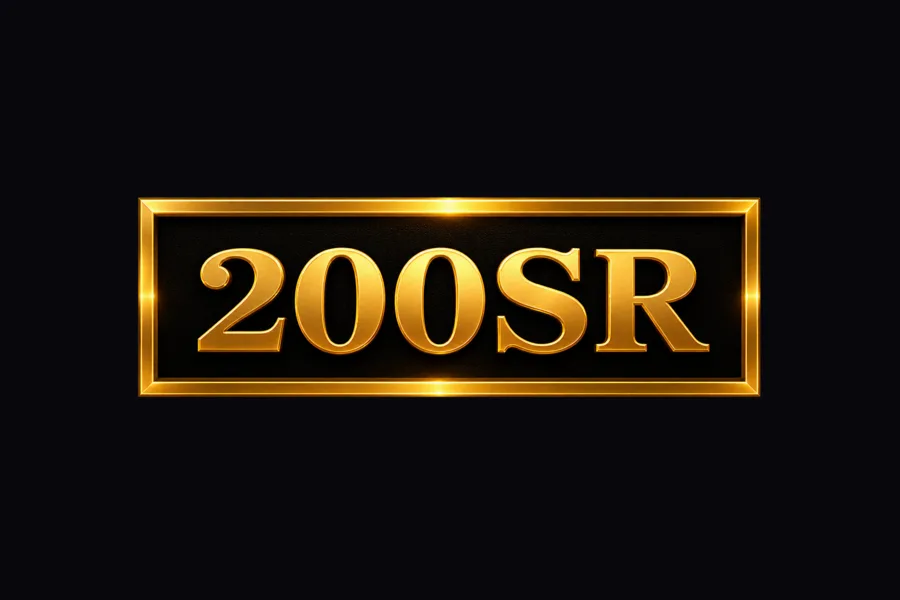 200SR black and gold brand illustration for account access information